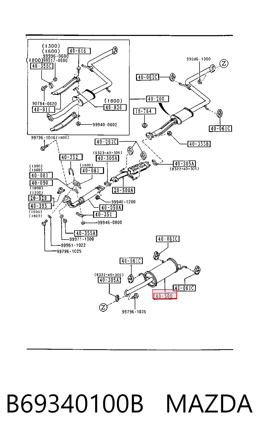 Silenciador trasero para Mazda 323 S IV BG