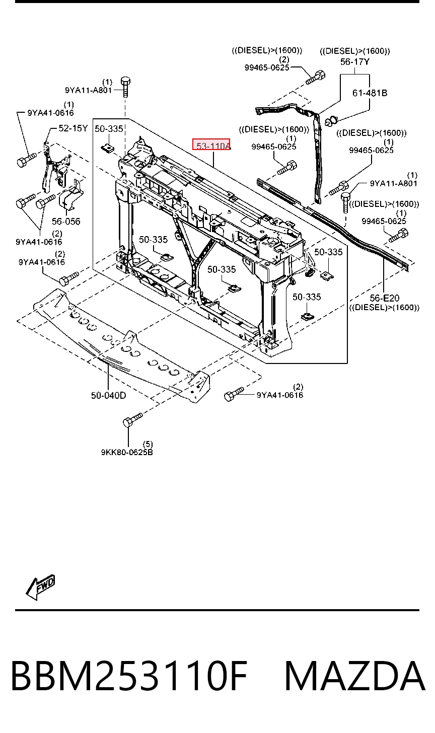 Comprar Soporte de radiador Mazda 3  BL