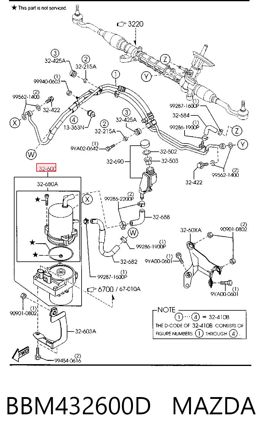 Bomba hidráulica de dirección para Mazda 3  BL