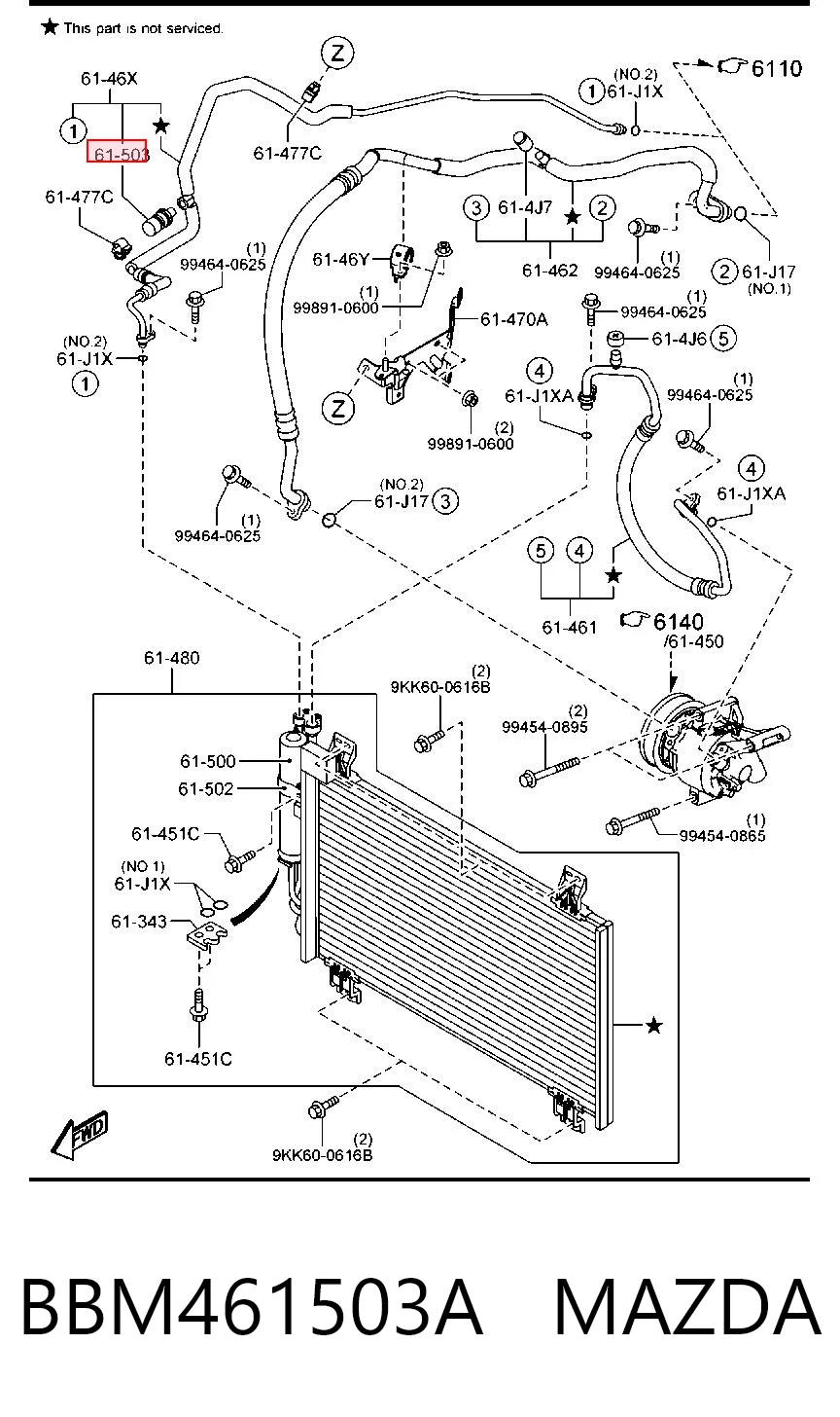 BBM461503A Mazda Sensor de baja presion aire acondicionado