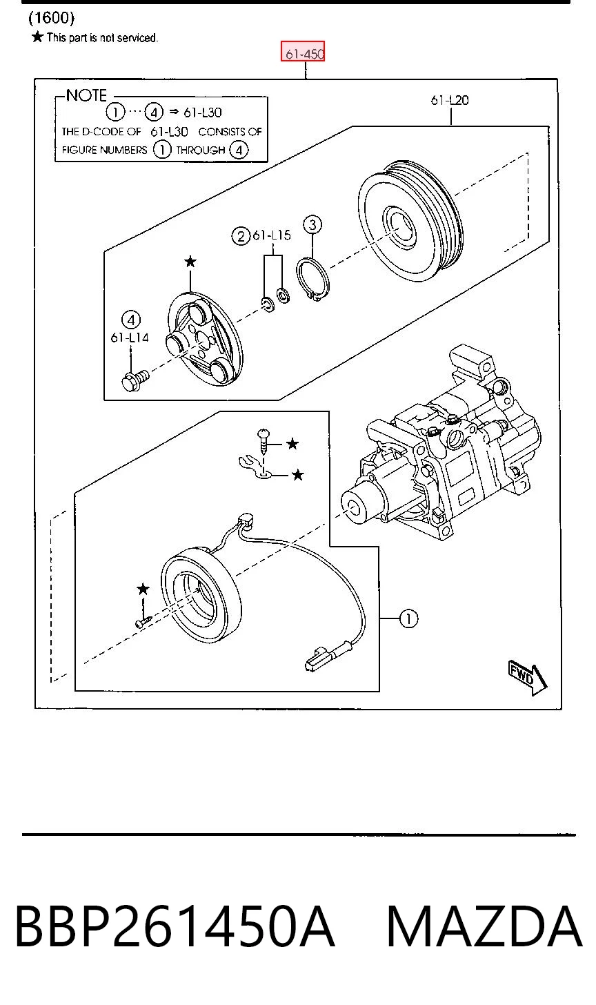 BBP261450A Mazda Compresor climatizador
