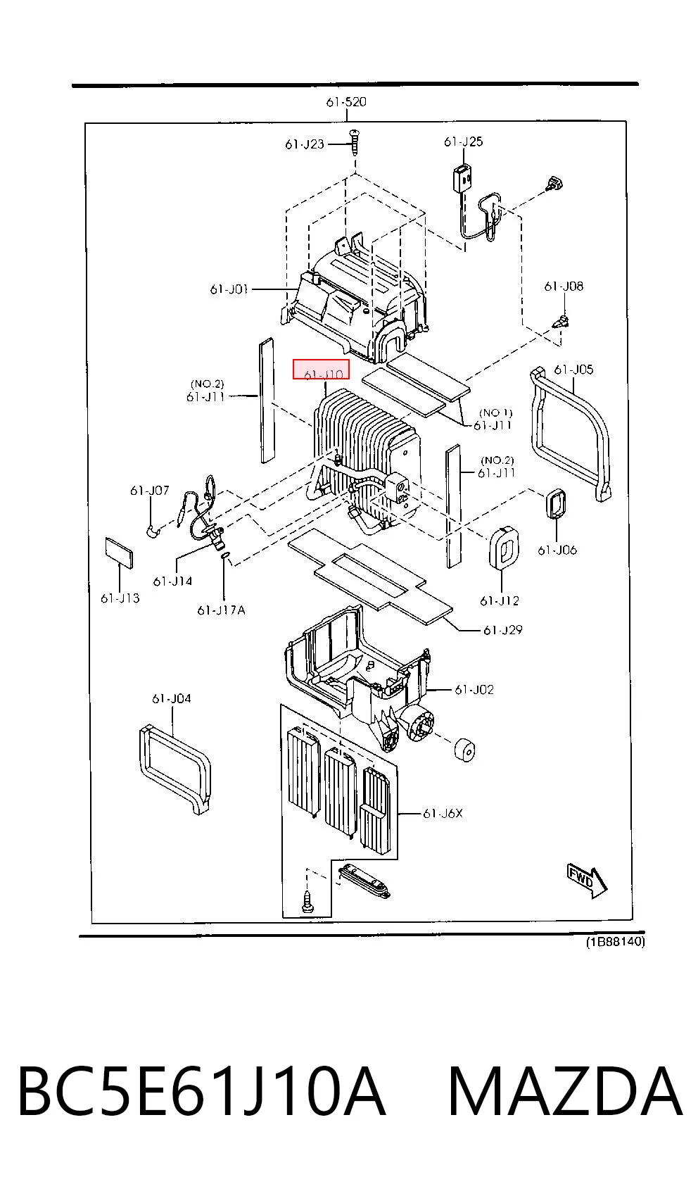 Comprar Evaporador de aire acondicionado Mazda 323 VI BJ a bajo precio