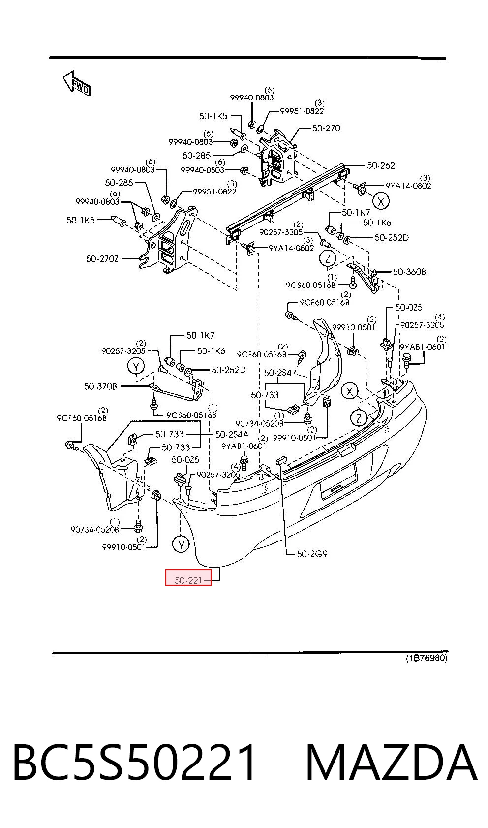 Parachoques trasero para Mazda 323 BA