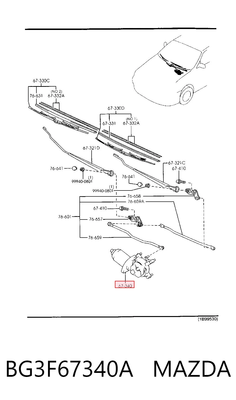 Motor limpiaparabrisas para Mazda 323 F V BA
