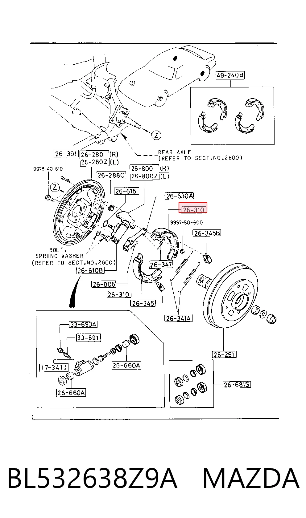 Comprar Zapatas de freno de tambor traseras Mazda 323 II  a bajo precio
