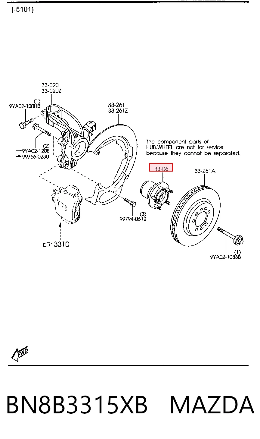 Buje de rueda delantero Mazda 3  desde 55,40 €