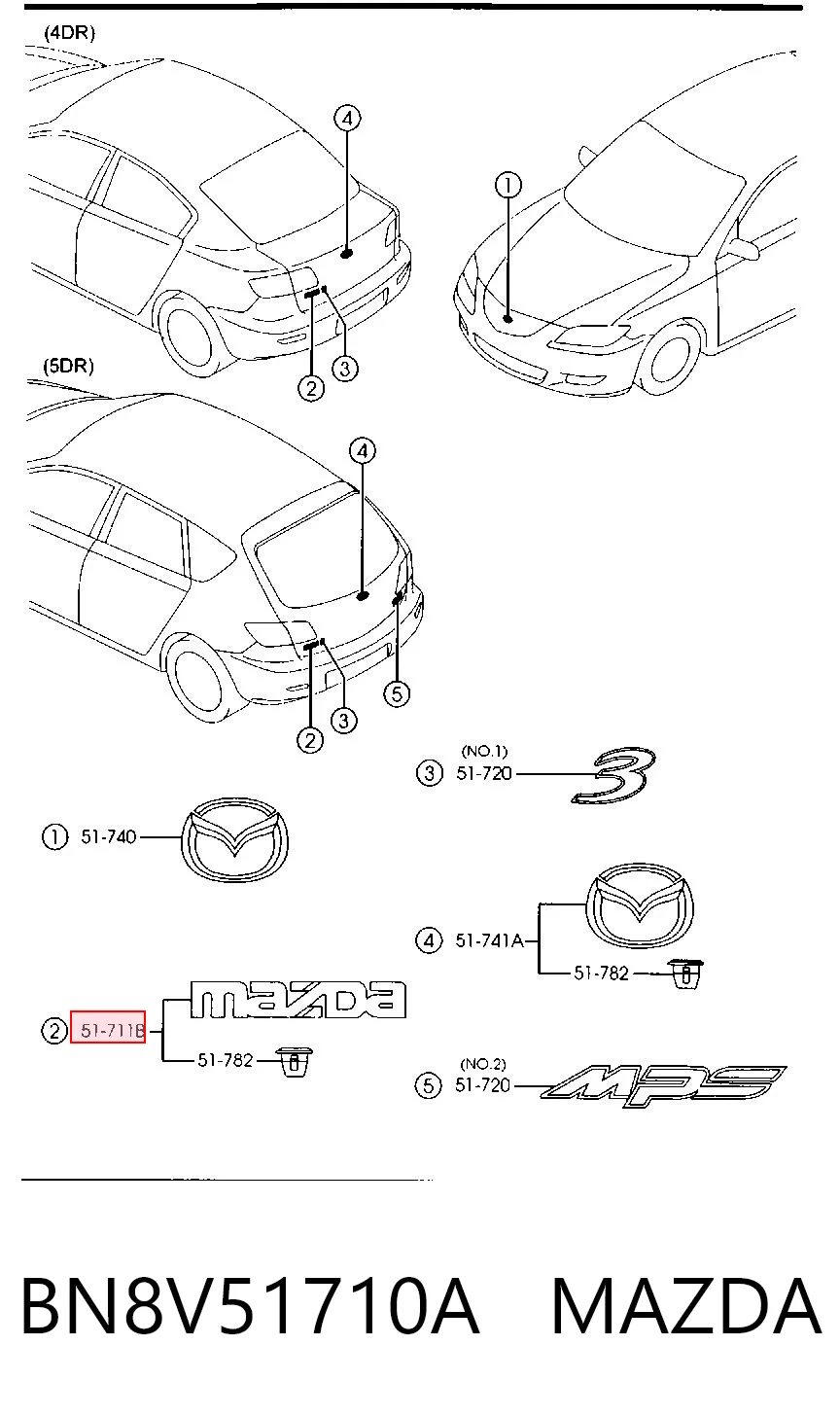 BN8V51710A Mazda