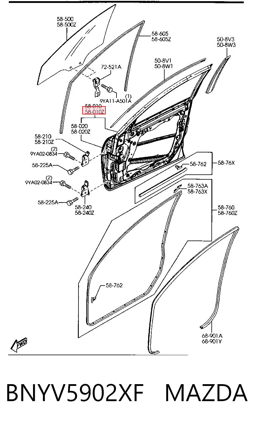 Puerta delantera para Mazda 3  BK12