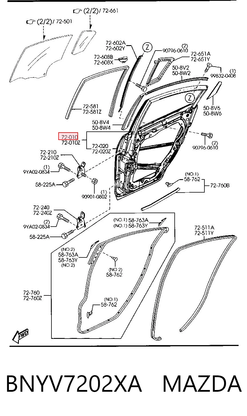 Puerta trasera derecha BNYV7202XA MAZDA