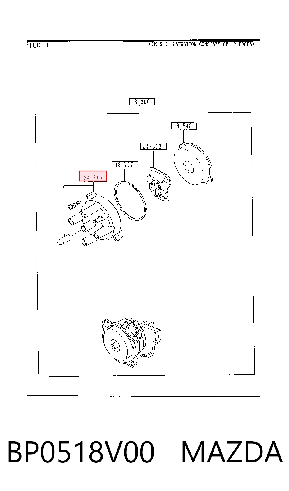 Comprar T46971 Mitsubishi Tapa de distribuidor de encendido