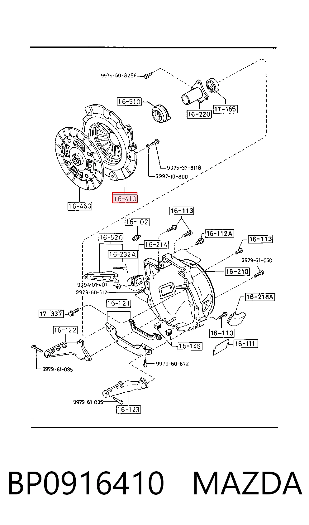Plato de presión de embrague para Mazda 626 GV