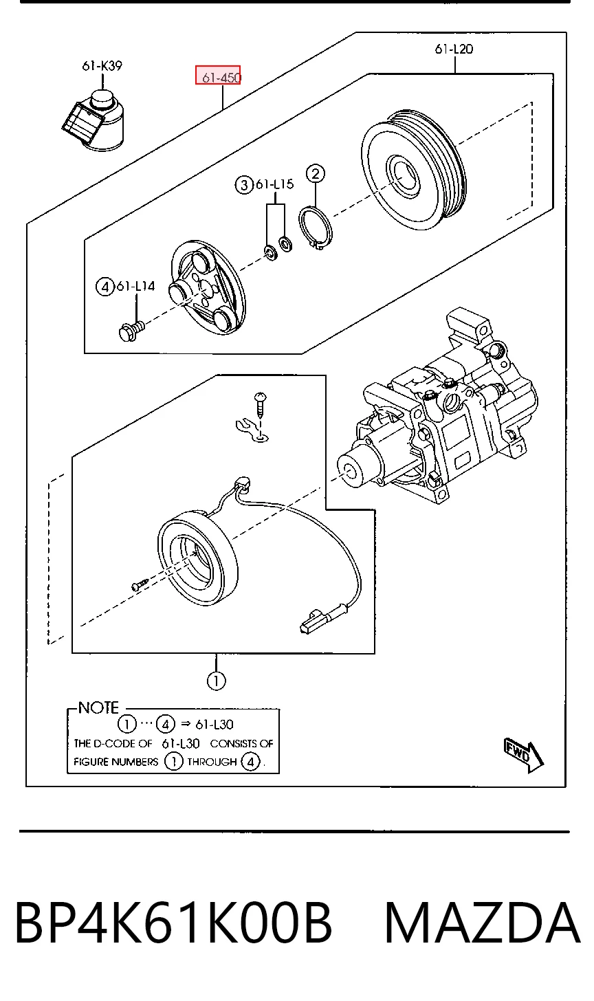 BP4K61K00B Mazda Compresor climatizador