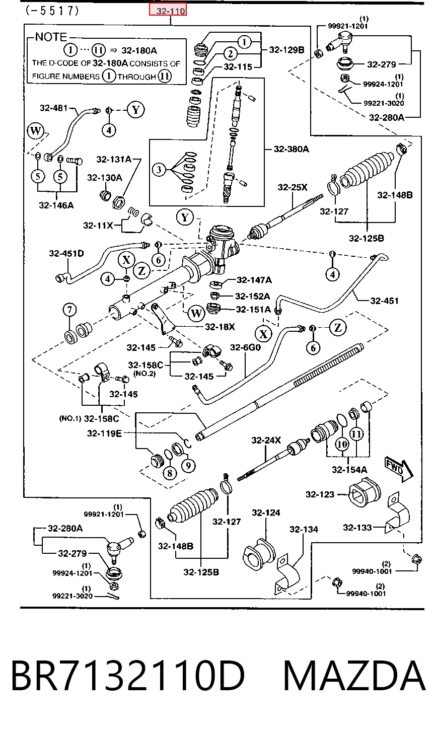 Caja de dirección Mazda 323 F V