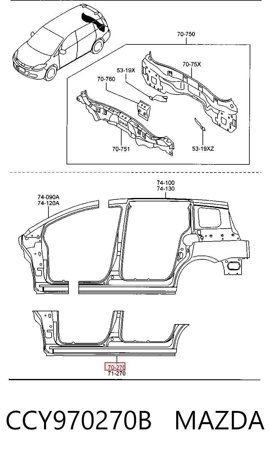 Comprar Umbral exterior derecho Mazda 5 I CR a bajo precio