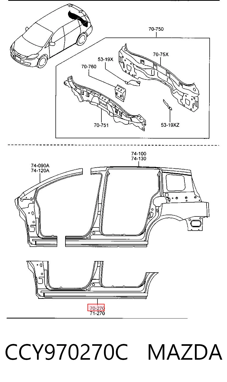 Comprar Umbral exterior derecho Mazda 5 II CR a bajo precio