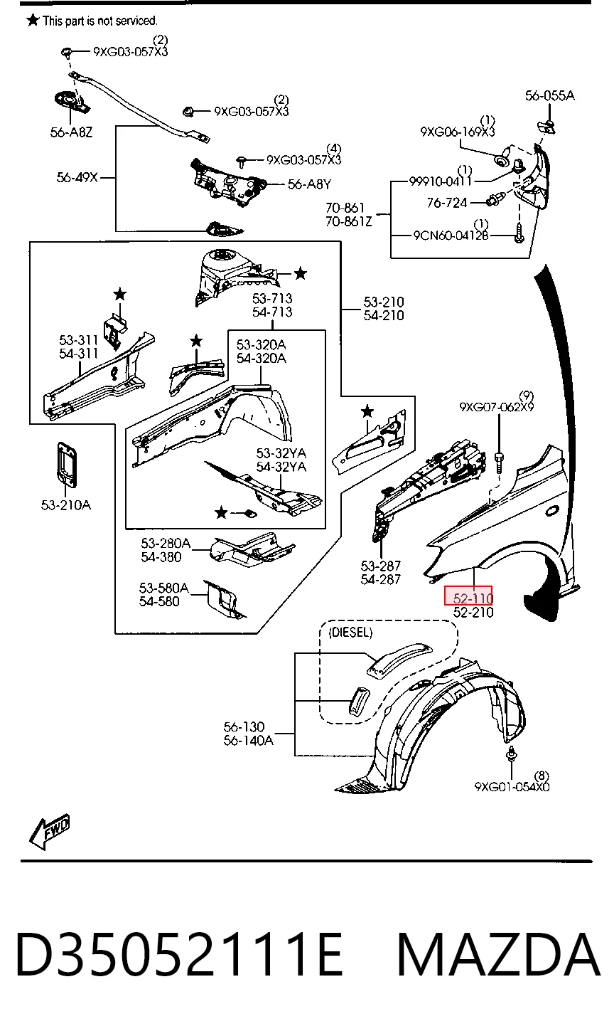 Comprar Aleta delantera derecha Mazda 2  DY a bajo precio