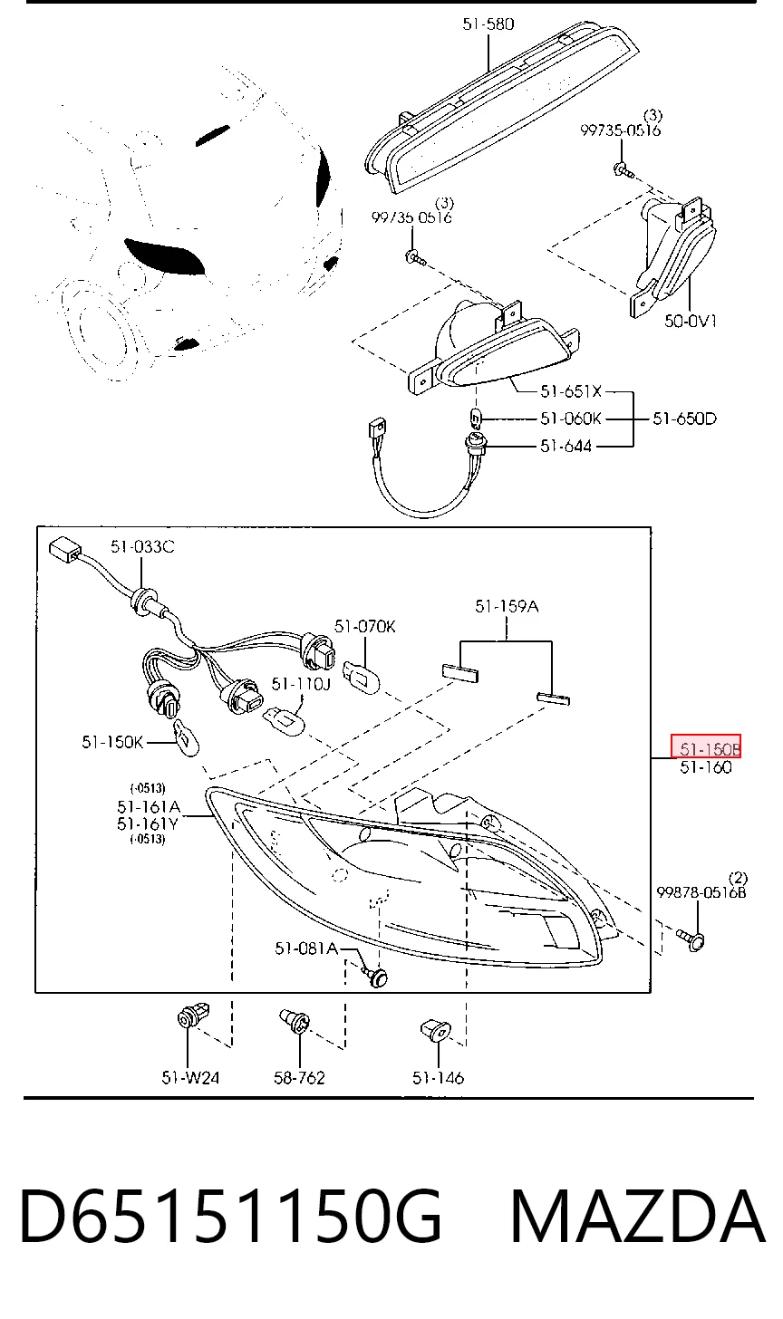 Piloto trasero derecho para Mazda 2 II DE