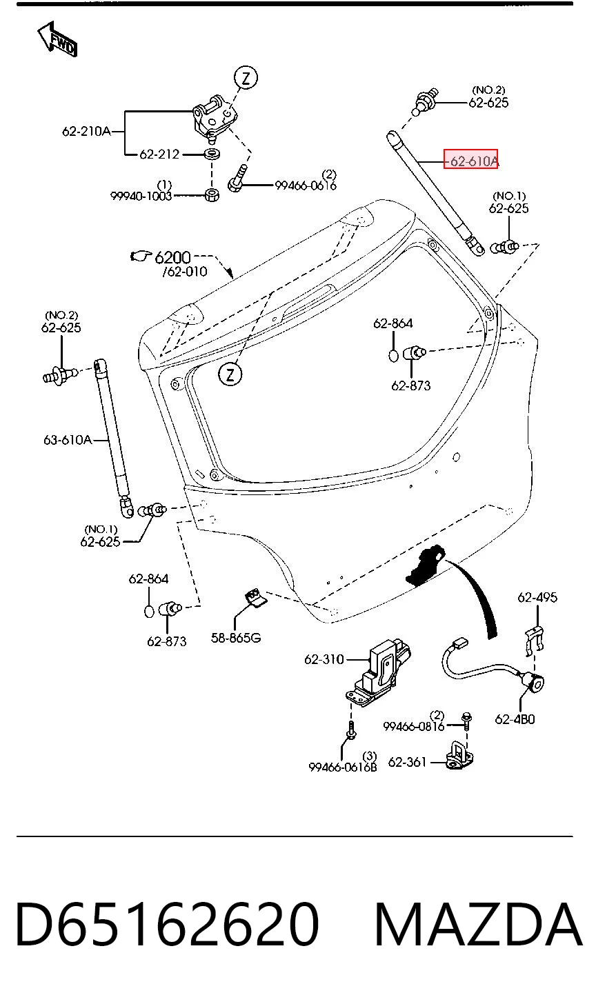 Amortiguador de maletero Mazda 2 II hatchback (DE) (2007 - 2014) precio, desde 18,24 EUR