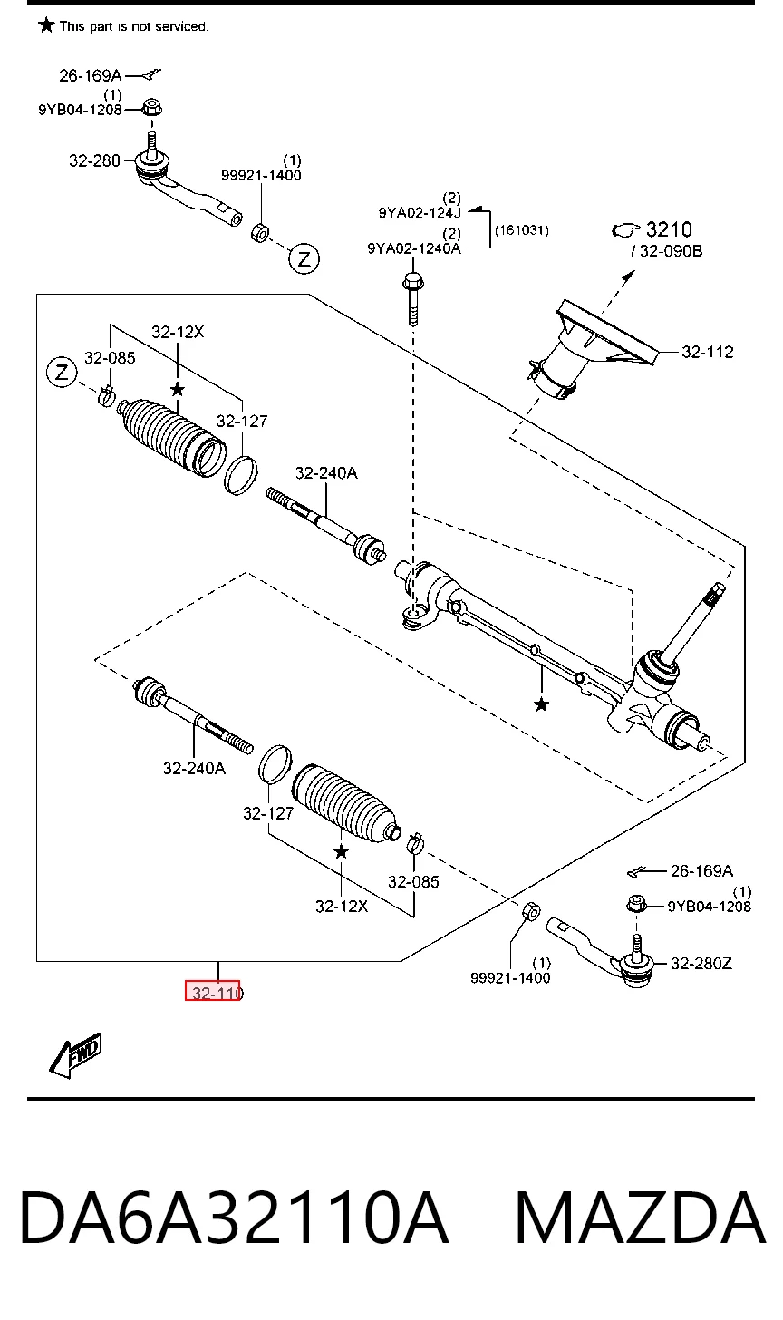 Cremallera caja de direccion para Mazda CX-3  DK