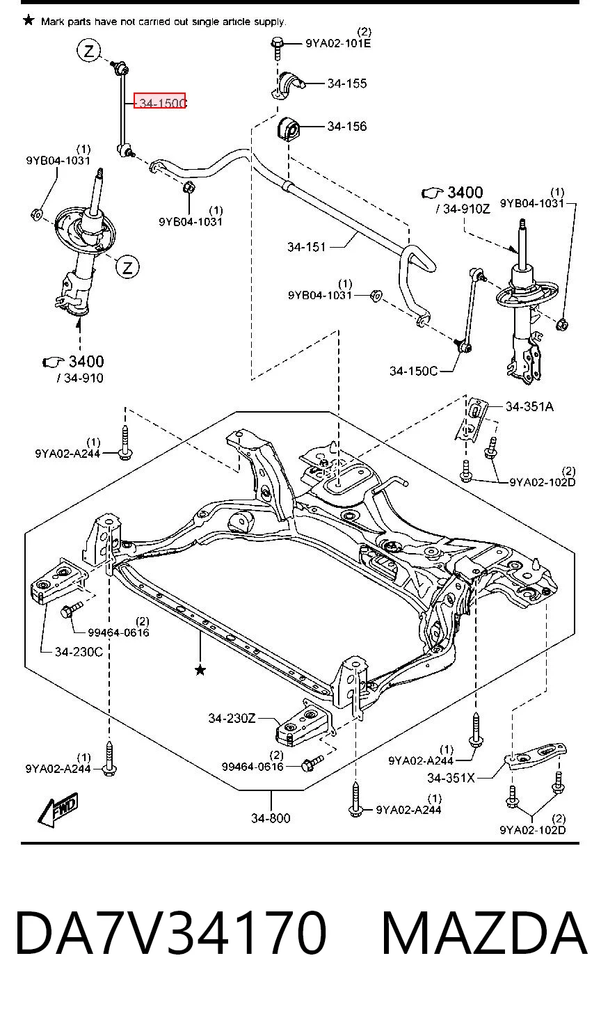 Soporte de la barra estabilizadora delantera Mazda CX-3  SUV comprar en España