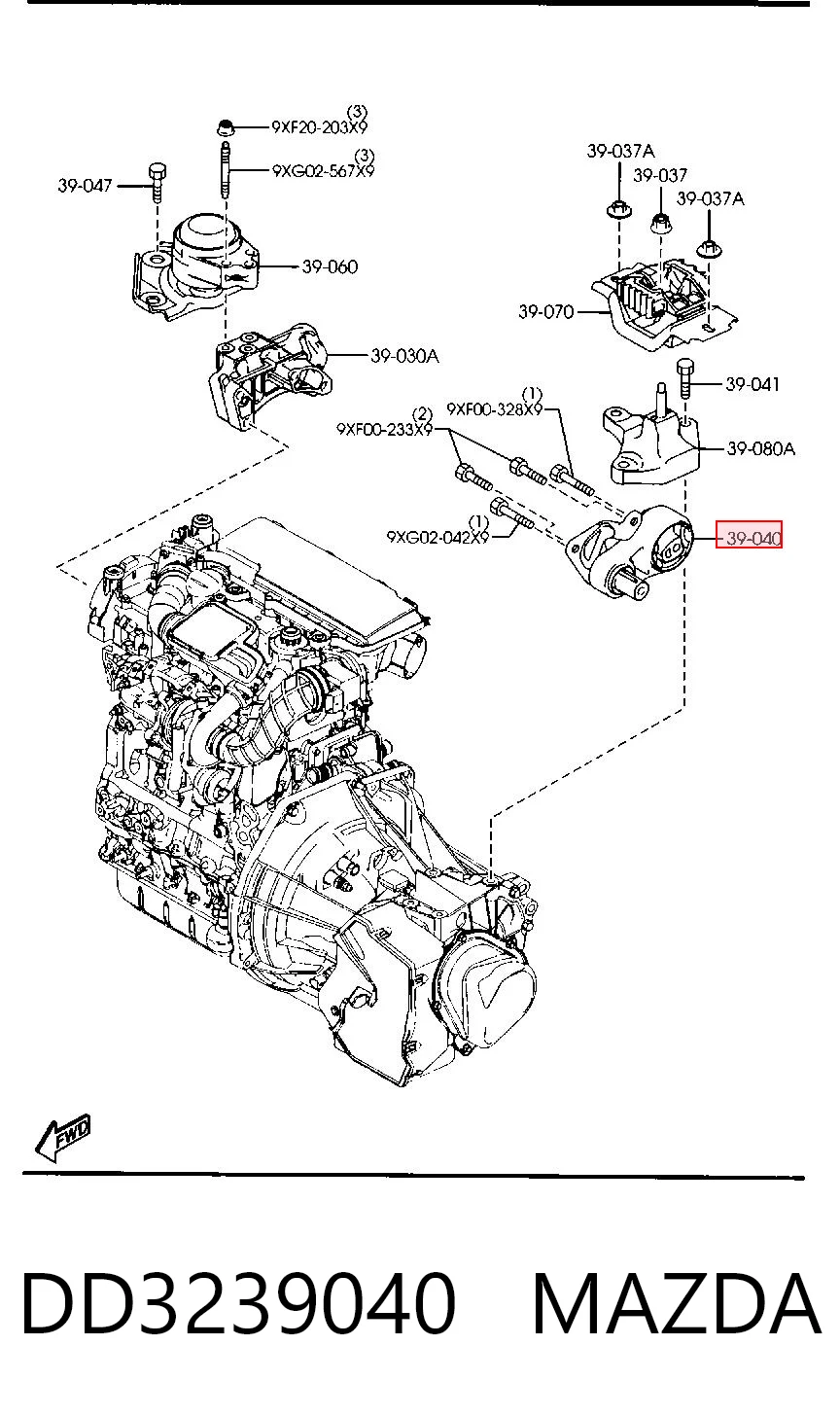 Comprar Soporte trasero del motor Mazda 2  DY a bajo precio
