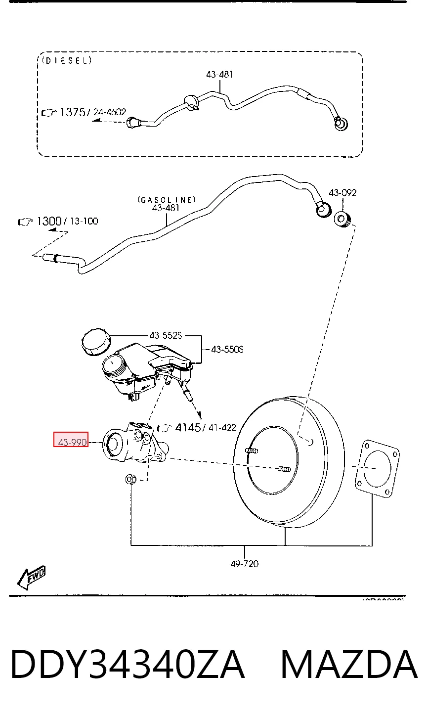 Cilindro principal de freno Ford Fiesta Mk4