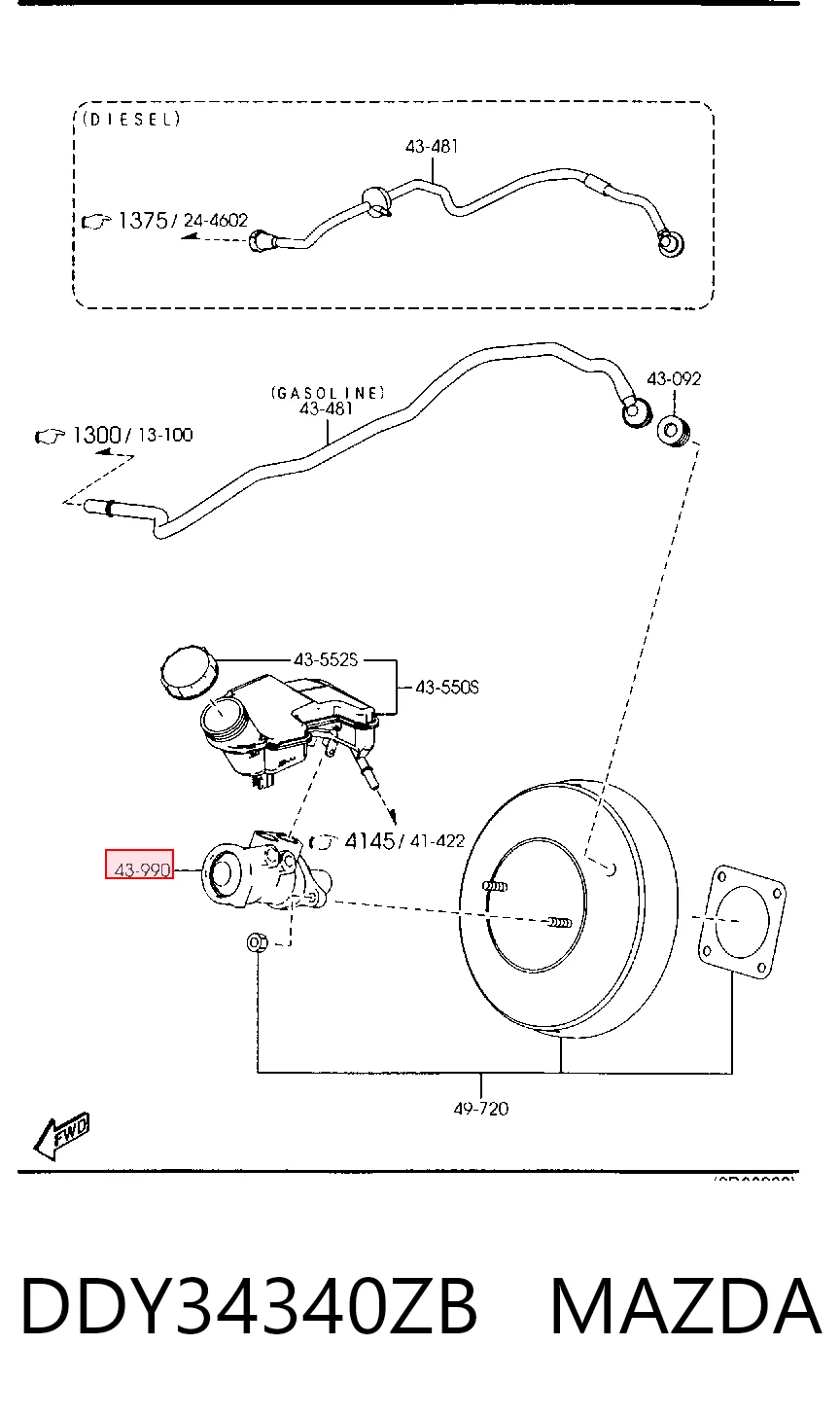 Cilindro principal de frenos para Ford Fiesta Mk4 JAS, JBS
