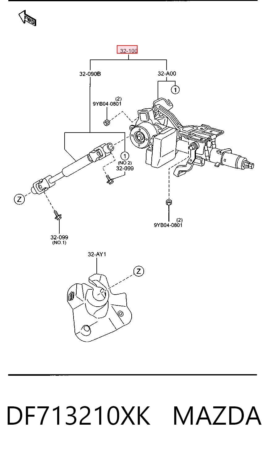 Columna de volante para Mazda 2 II DE