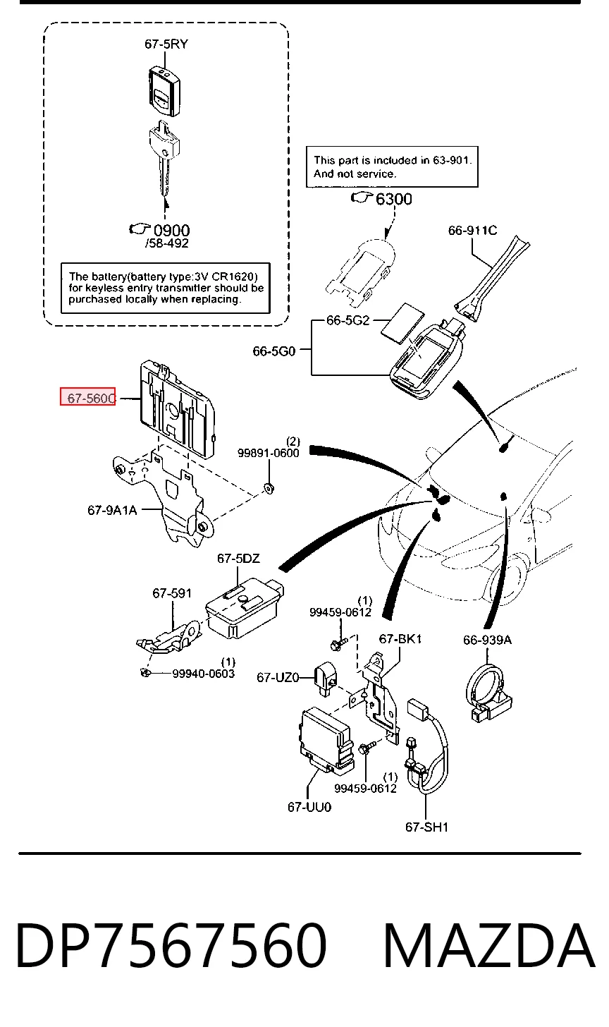 Módulo de confort para Mazda 2 II DE