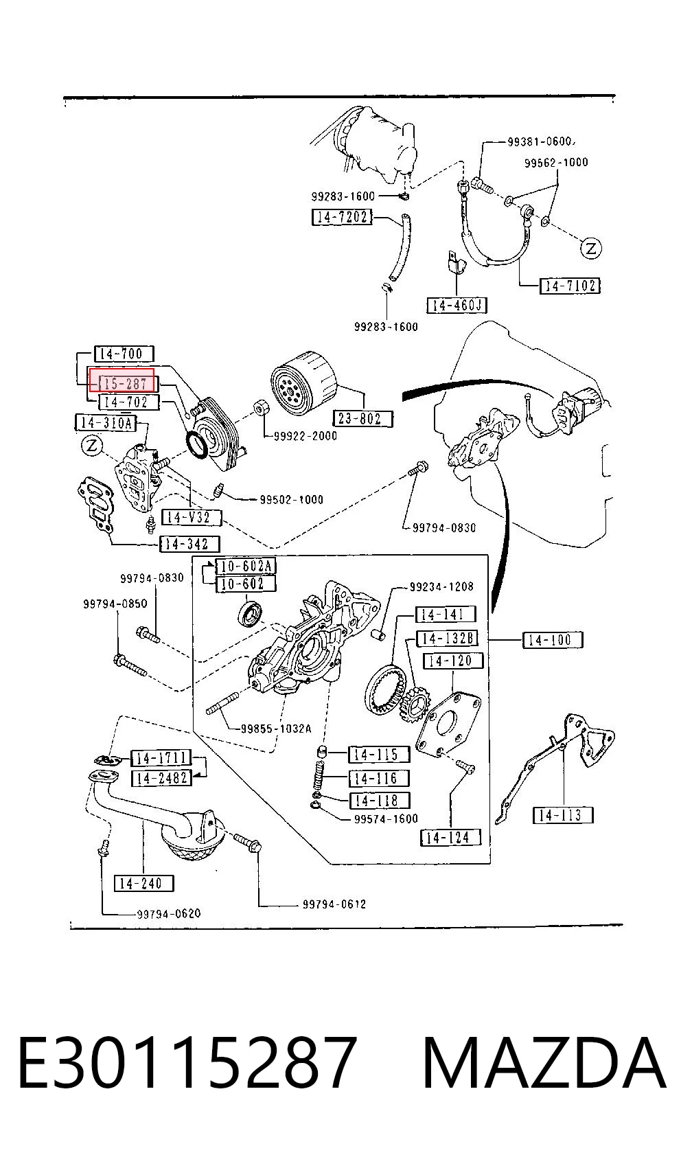 E30115287 Mazda Bomba refrigerante coche