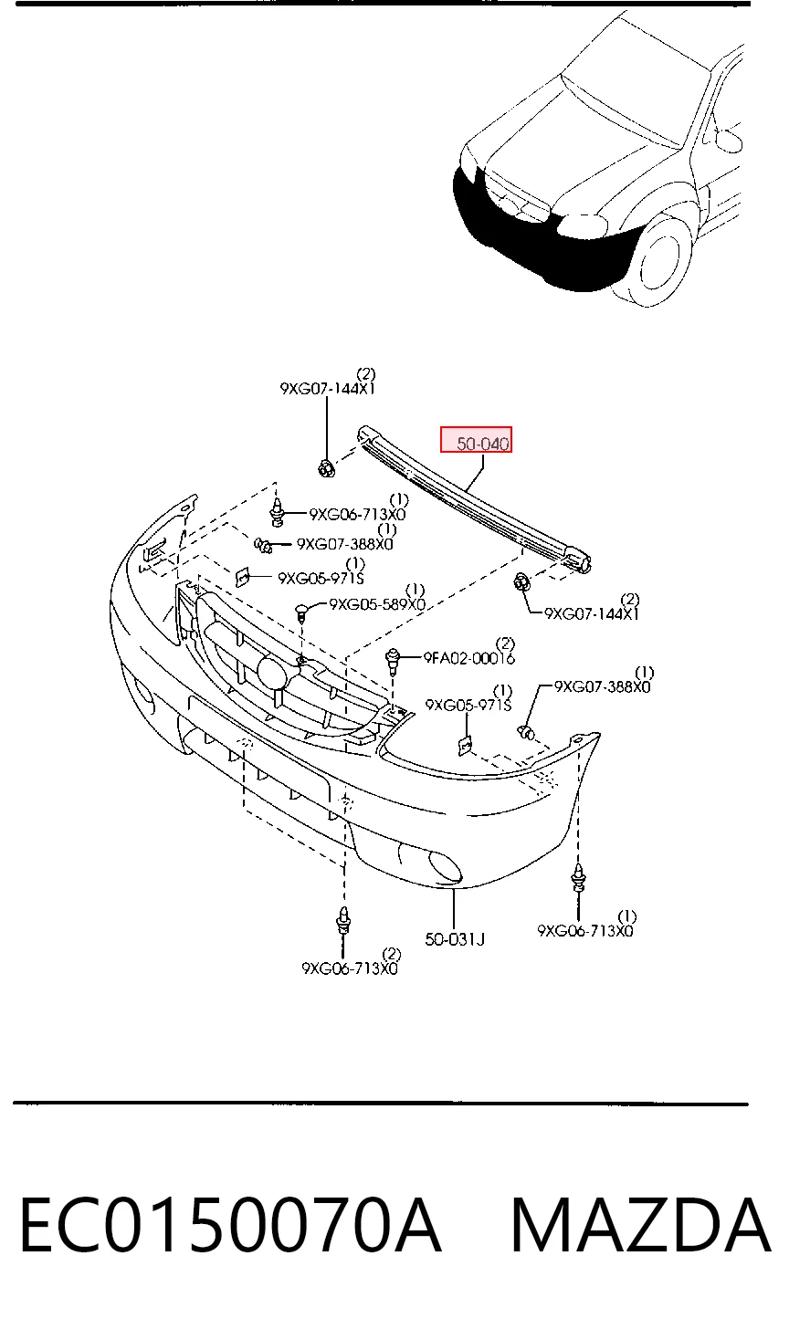 Refuerzo parachoque delantero para Ford Escape