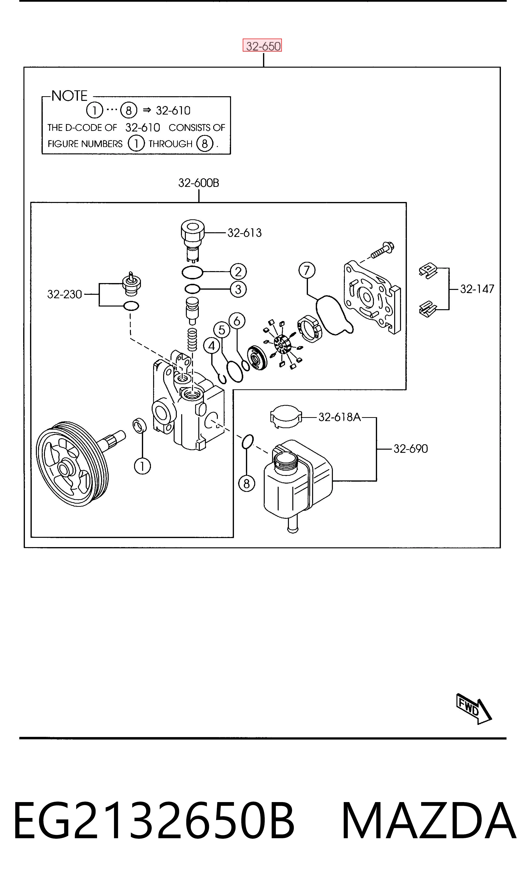 EG2132650B Mazda Bomba hidráulica de dirección