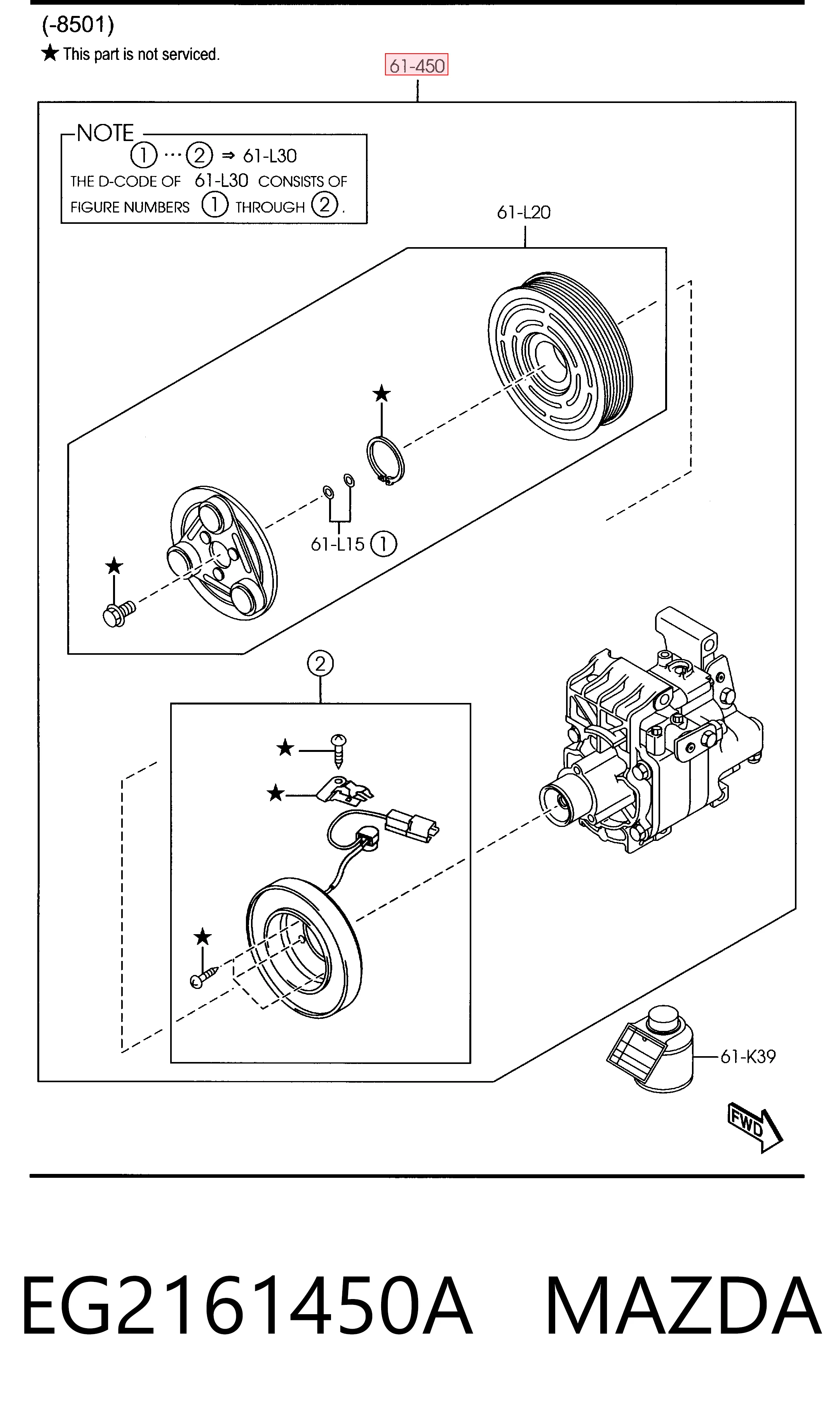 EG2161450A Mazda Compresor climatizador