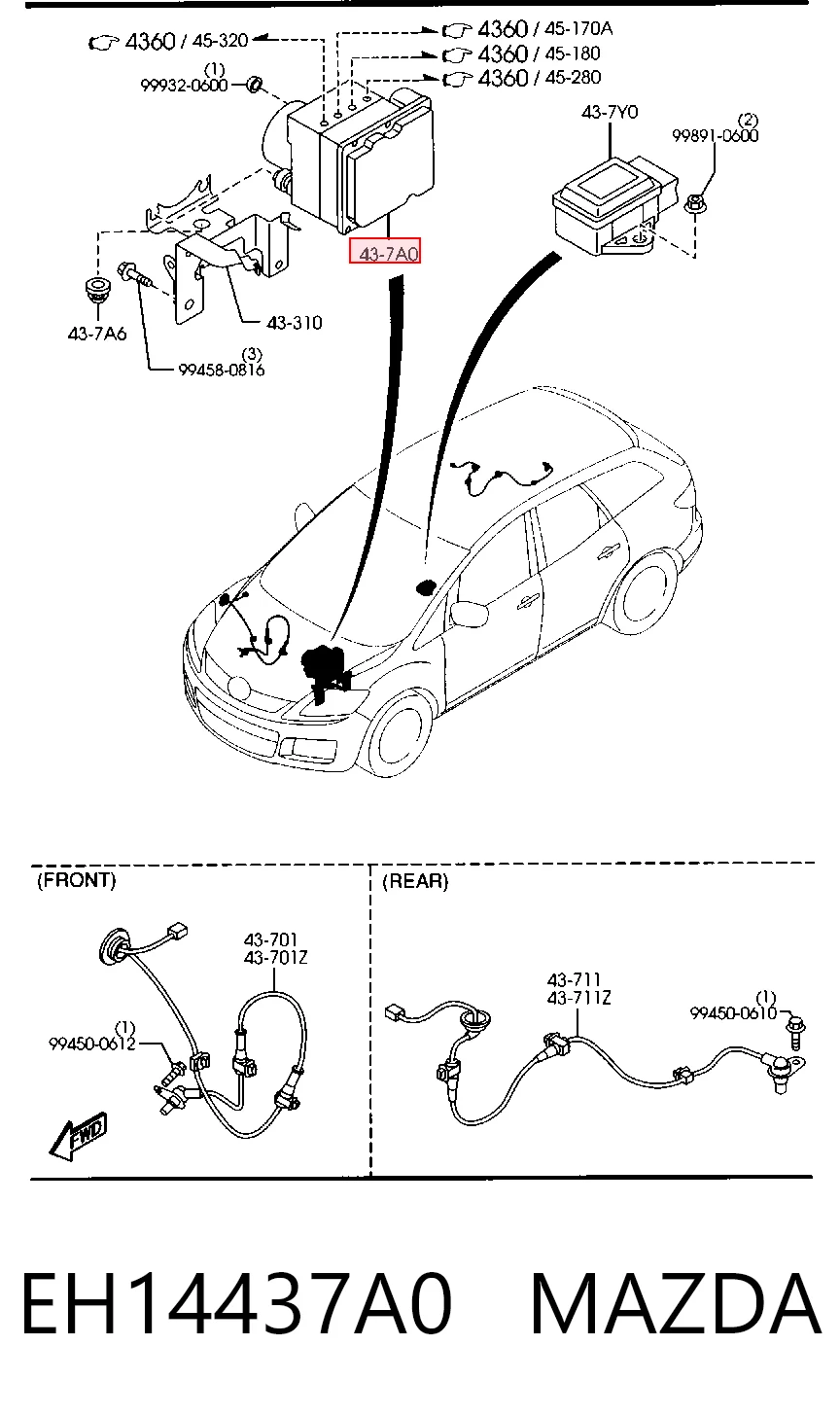 Unidad de control ABS hidráulico para Mazda CX-7  ER