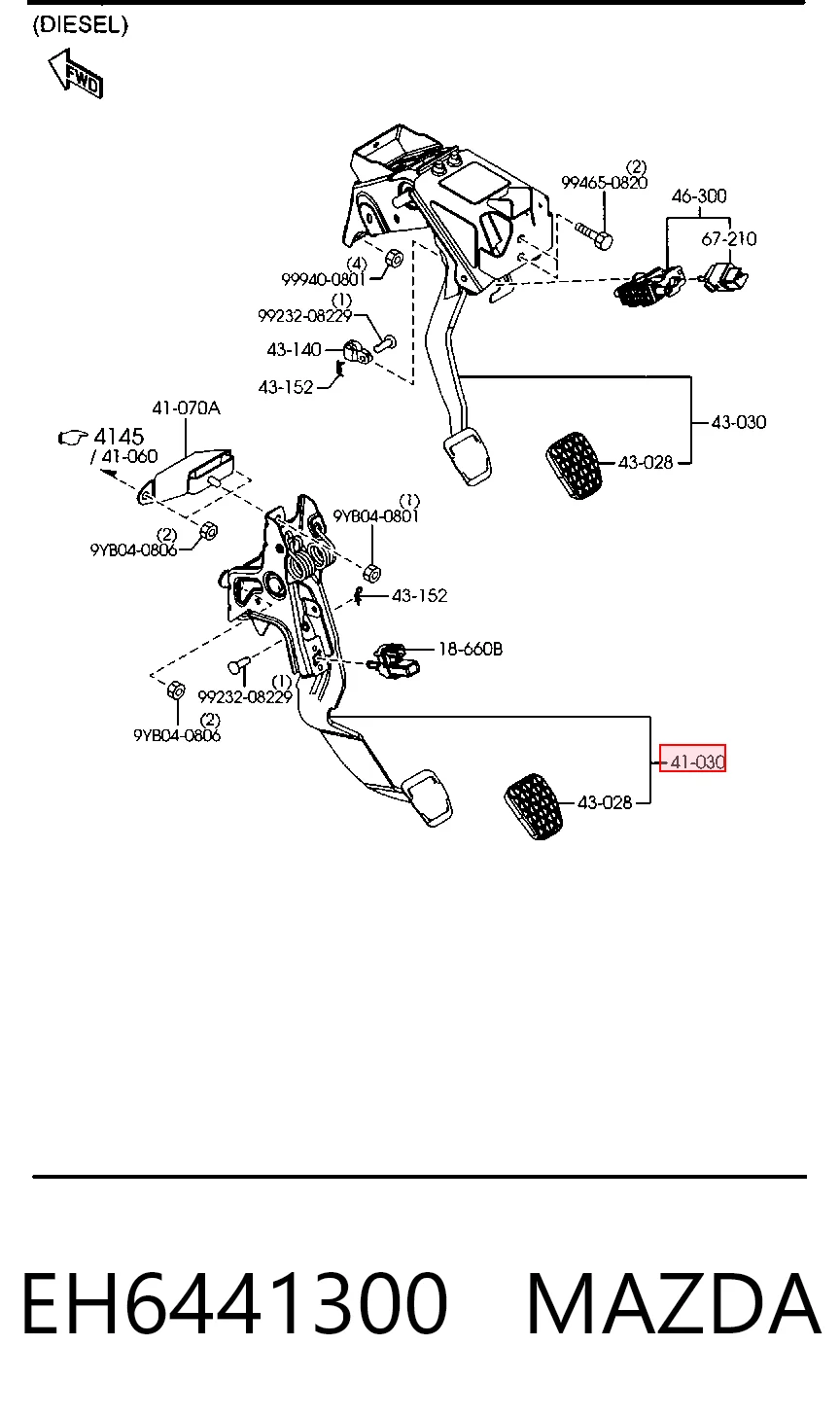 Comprar Pedal de embrague Mazda CX-7  ER a bajo precio
