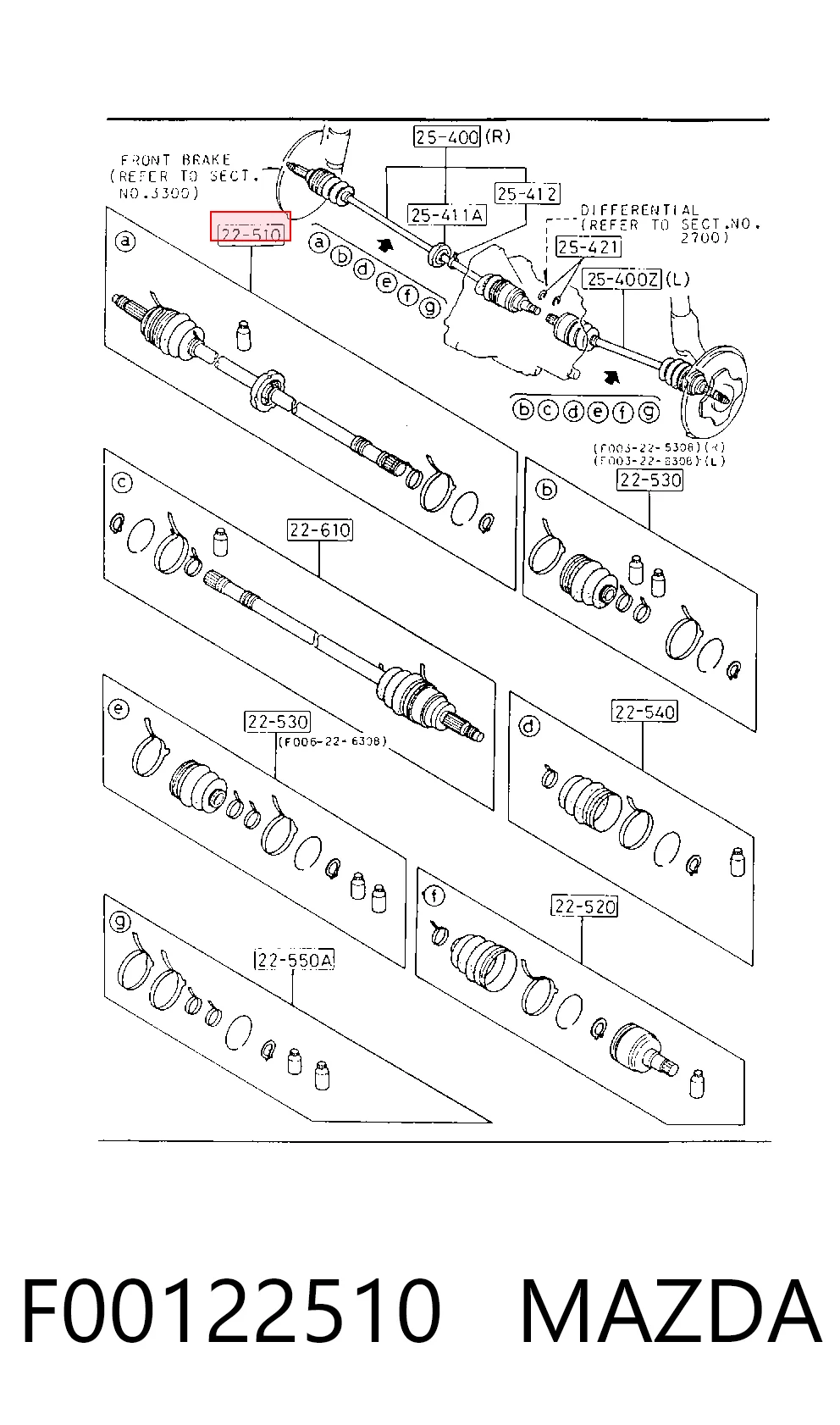 Junta homocinética exterior delantera para Mazda 323 III (BF)