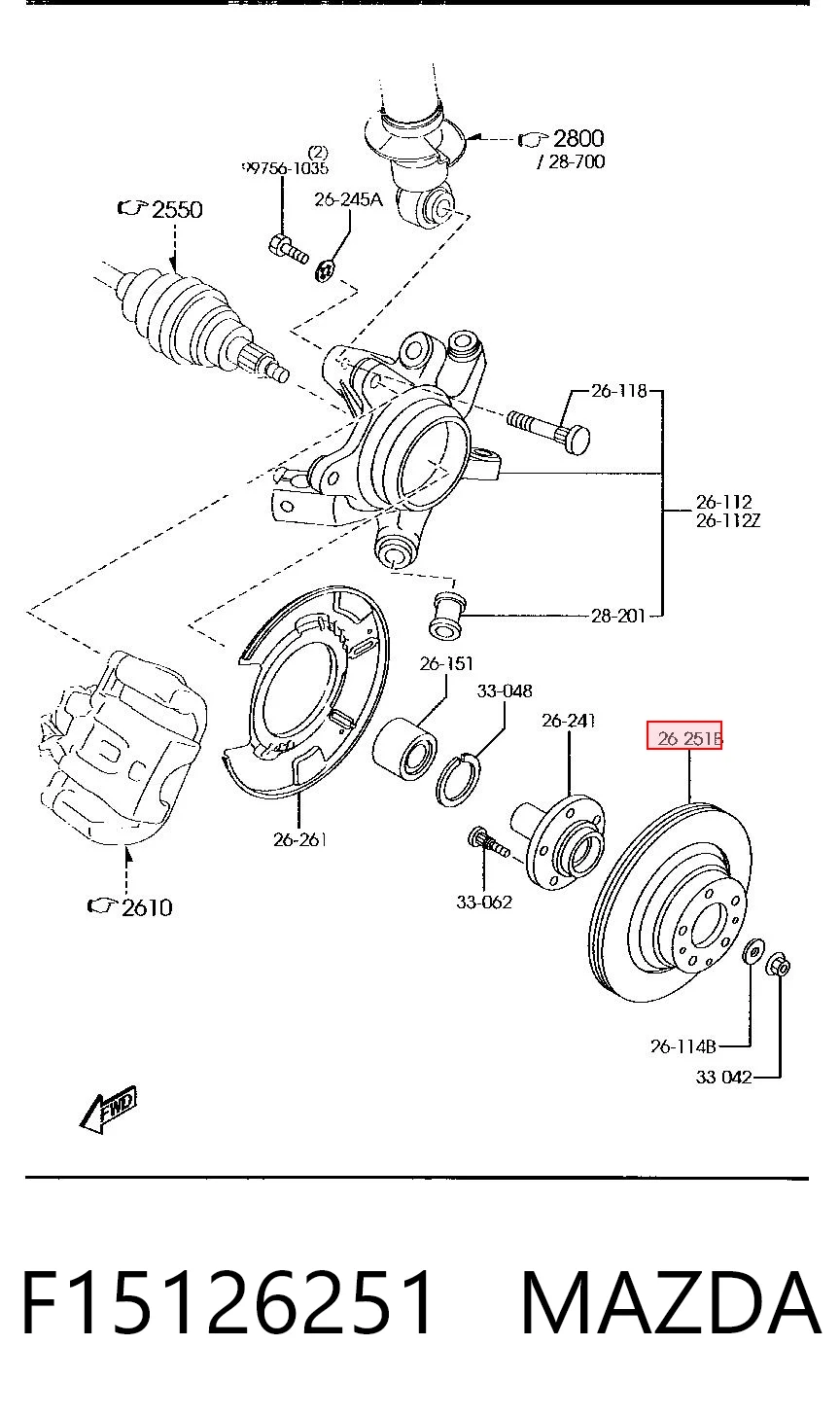 Disco de freno trasero para Mazda RX-8 SE