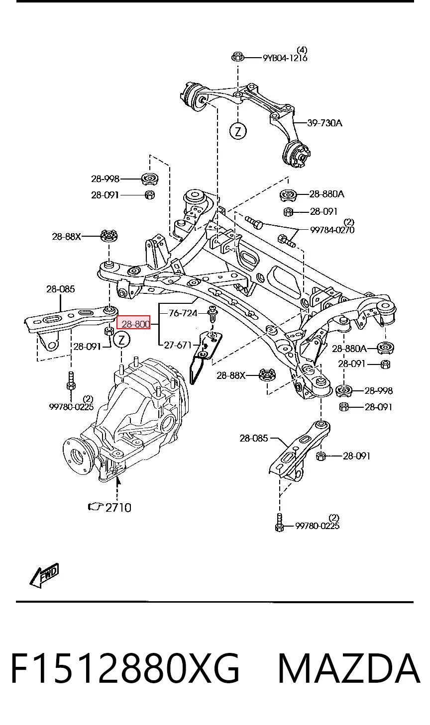 Subchasis trasero Mazda RX-8  (2003-2012)