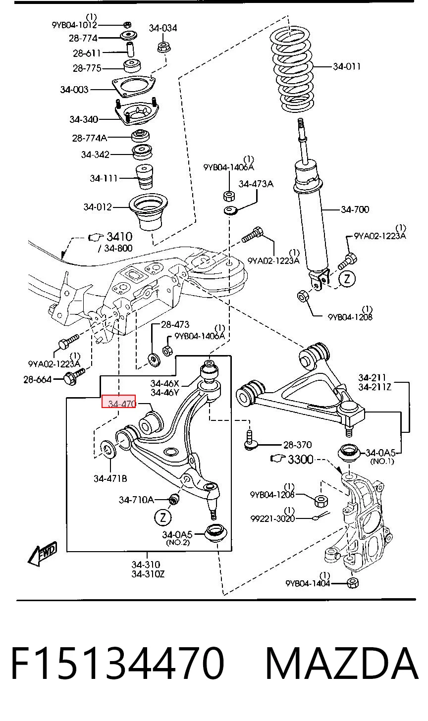 Comprar Buje delantero inferior del brazo de suspensión Mazda RX-8  SE a bajo precio