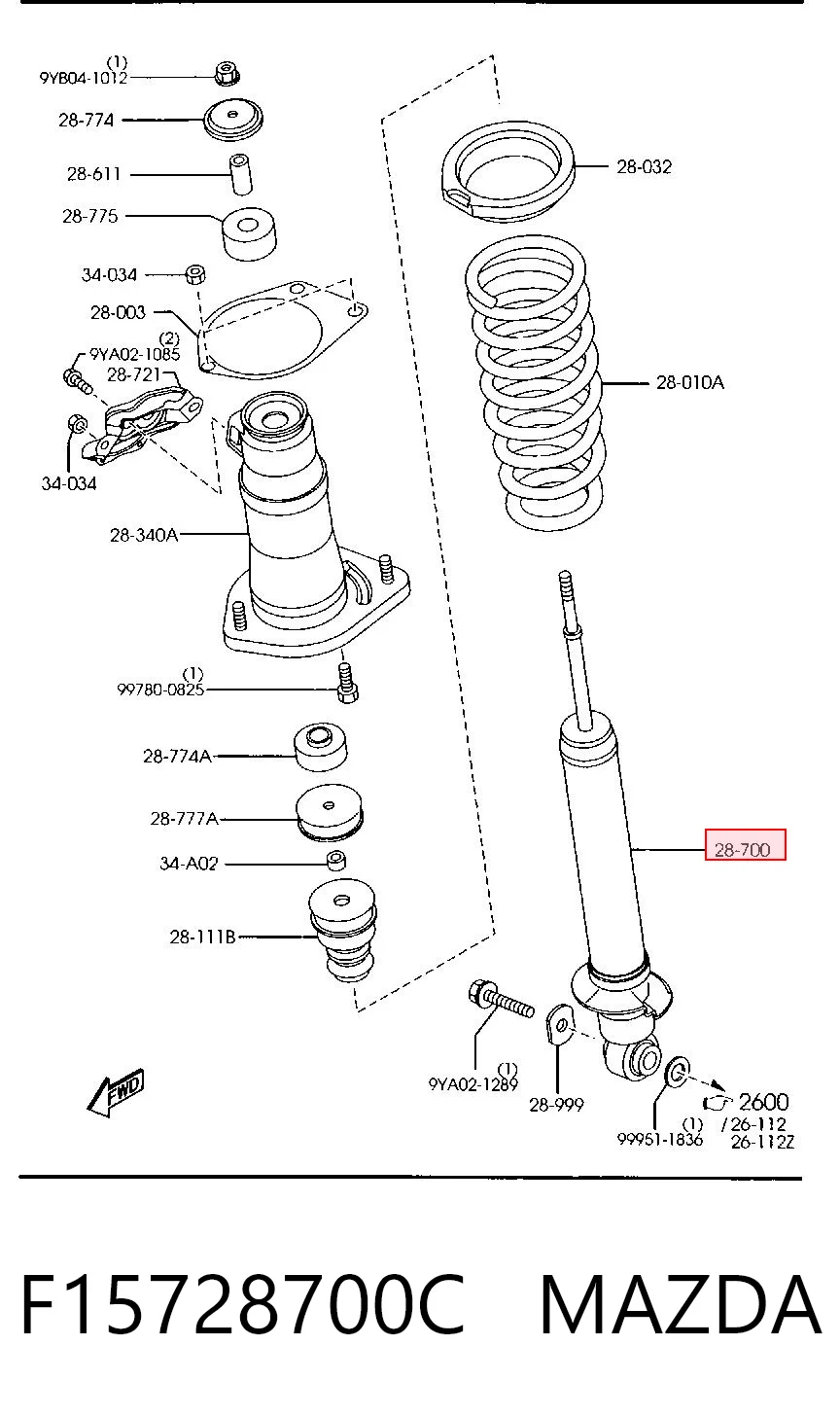 Amortiguadores traseros para Mazda RX-8 (SE)