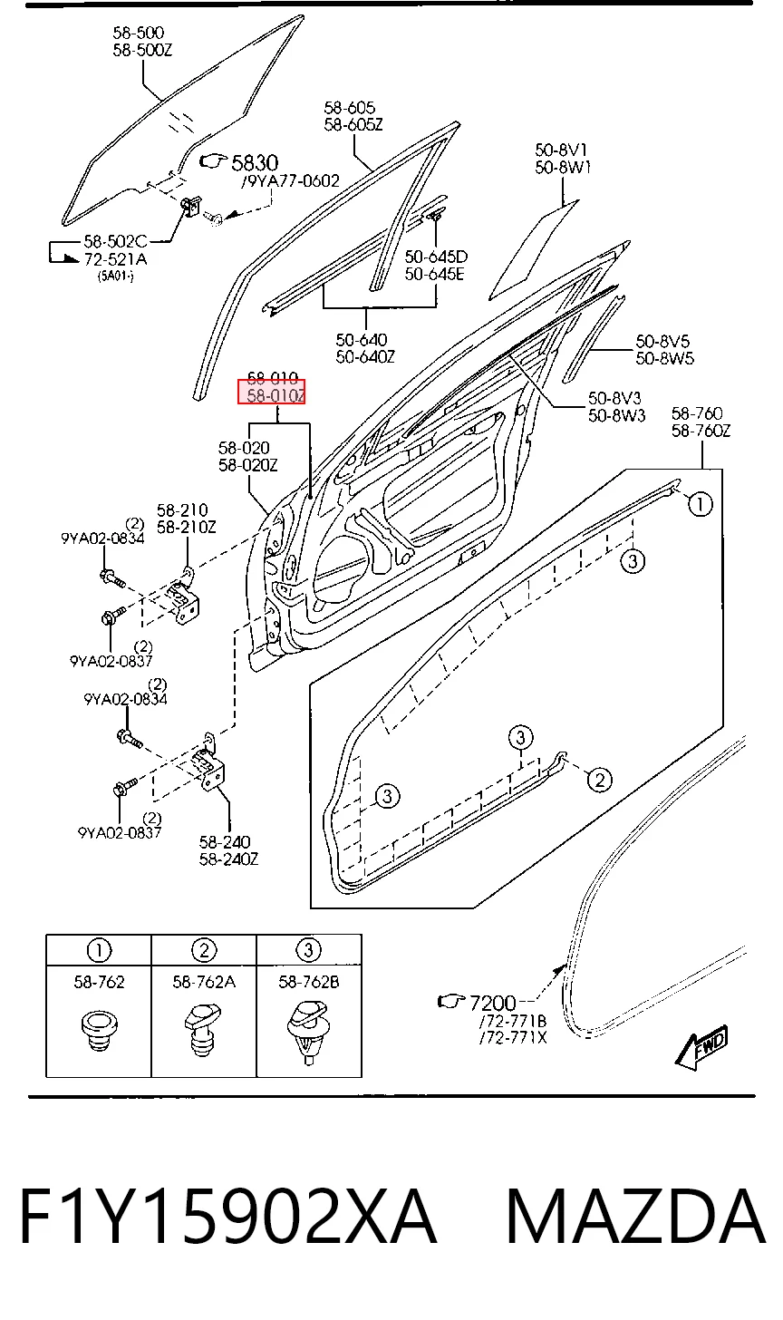 Puerta delantera izquierda para Mazda RX-8 SE