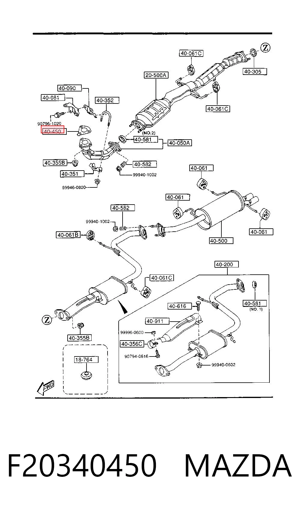 Junta de tubo de escape silenciador Mazda 323 F IV