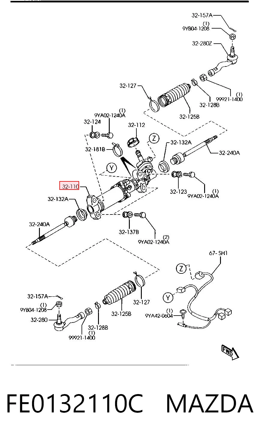 Cremallera caja de direccion Mazda RX-8  (2003-2012)