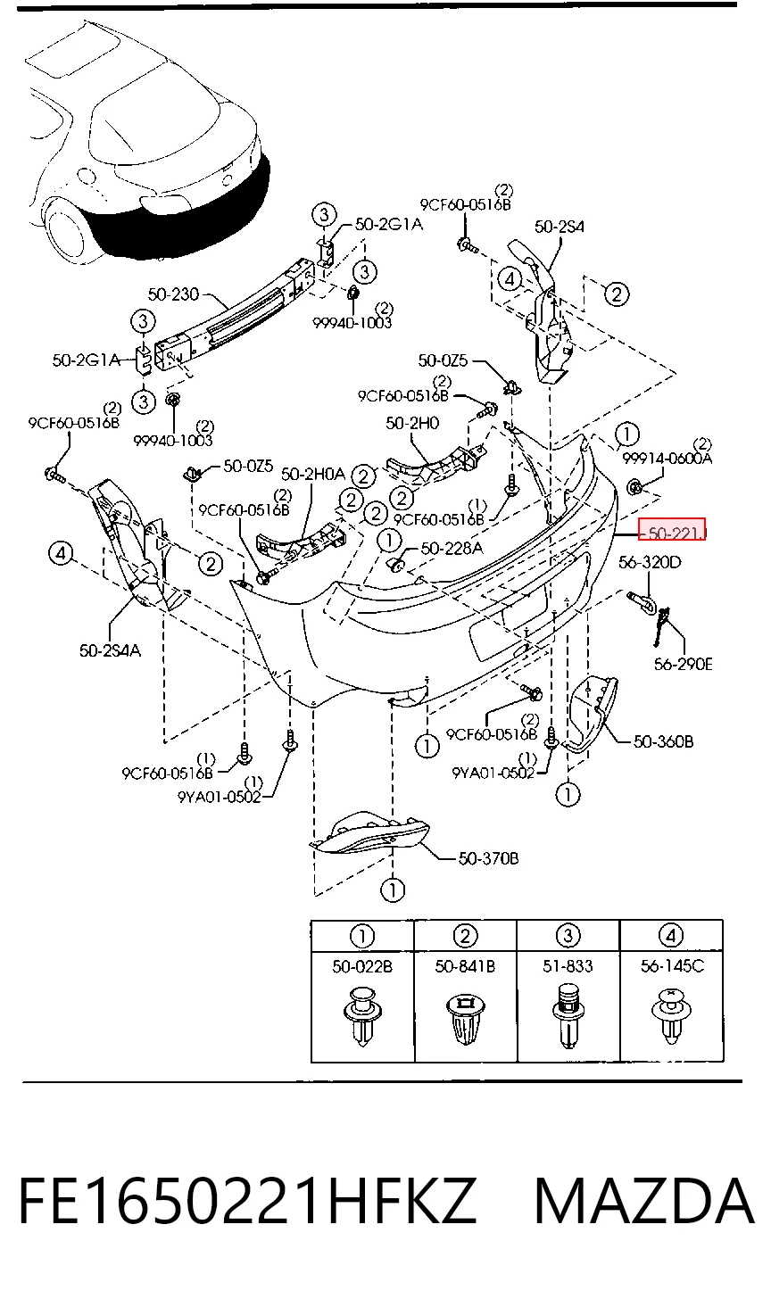 Defensa trasero para Mazda RX-8  SE