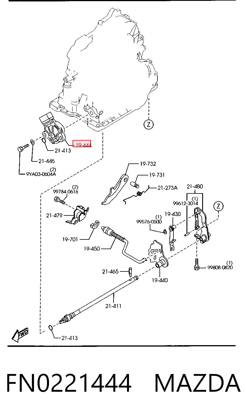 FN0221444 Mazda Sensor de posiciones de la transmisión automática