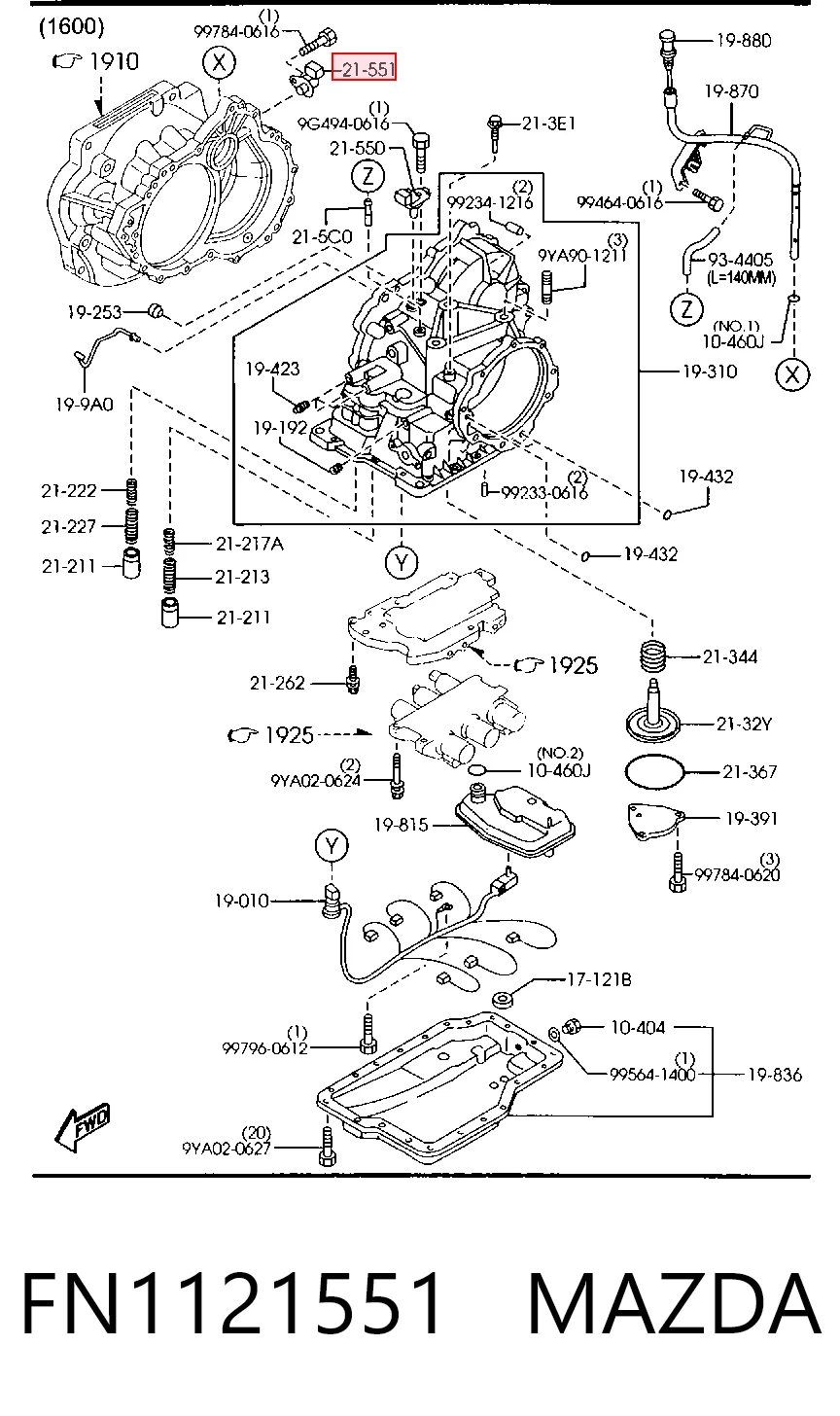 FN1121551 Mazda Captador de velocidad