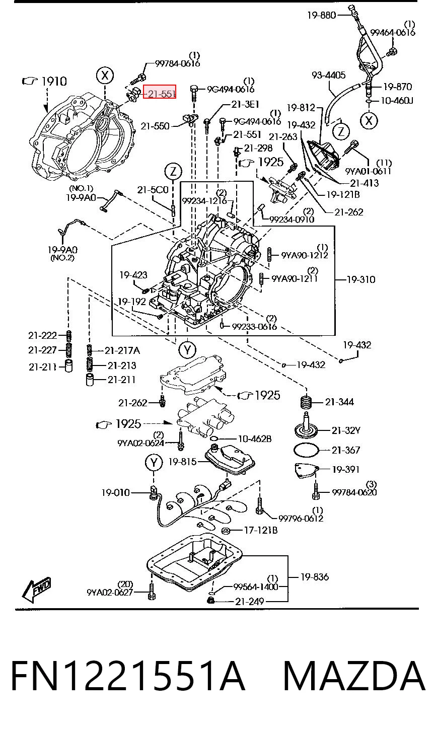 FN1221551A Mazda Captador de velocidad