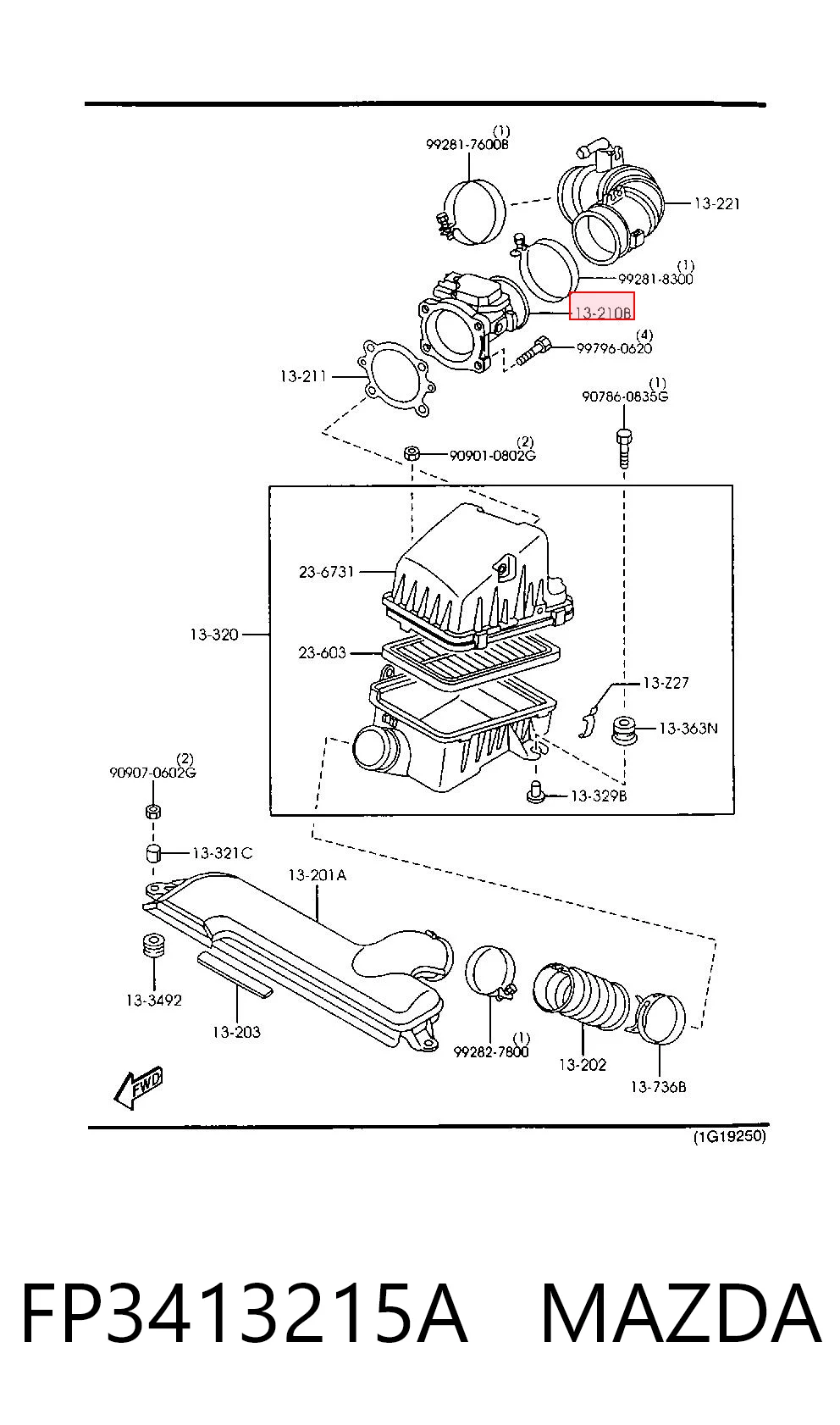 FP3413215A Mazda Sensor de flujo de aire