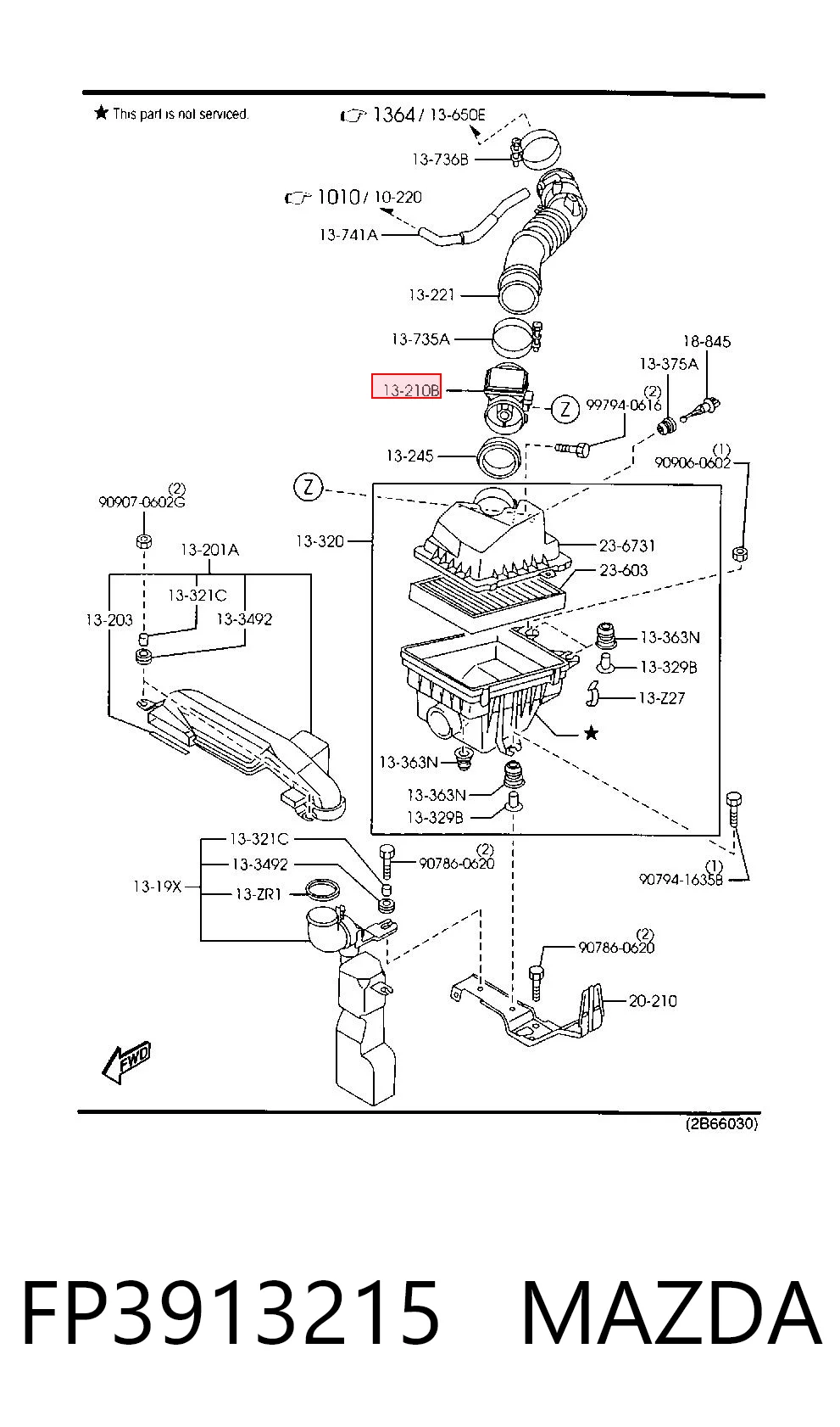 FP3913215 Mazda Sensor de flujo de aire