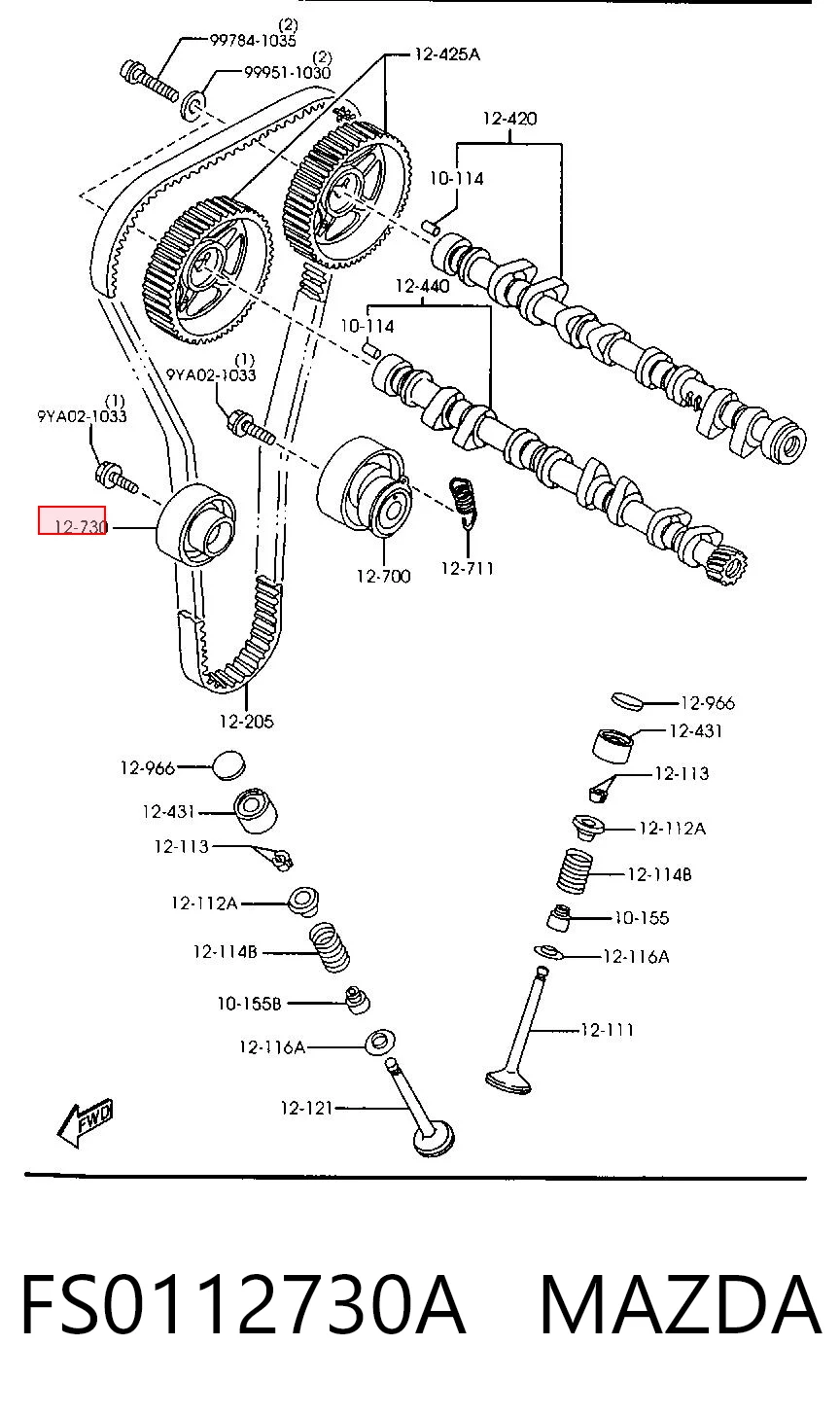 Rodillo intermedio de correa dentada para Mazda 626 IV (GE)